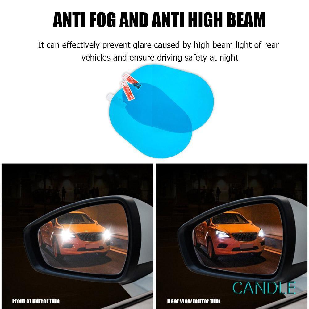 Set 2 Miếng Dán Kính Chiếu Hậu Hình Oval Chống Thấm Nước Cho Xe Hơi