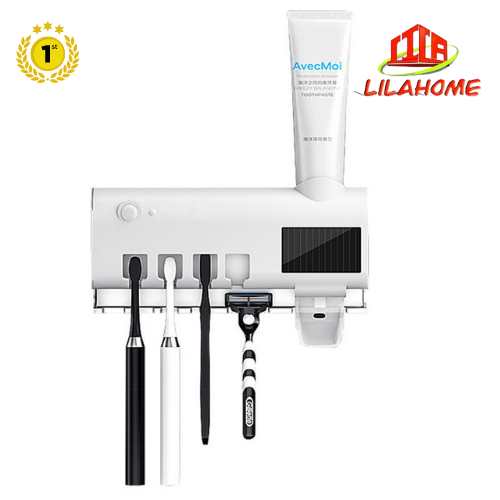 Giá Treo Khử Trùng Bàn Chải Đánh Răng Bằng Tia UV, Nhả Kem Đánh Răng Tự Động, Cảm Biến Tự Động Thông Minh - Hàng Chính Hãng