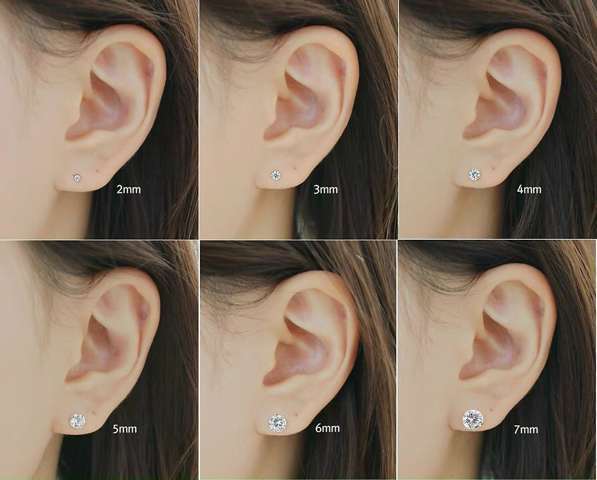 14K Gold Post Earrings White - MOON Jewelry