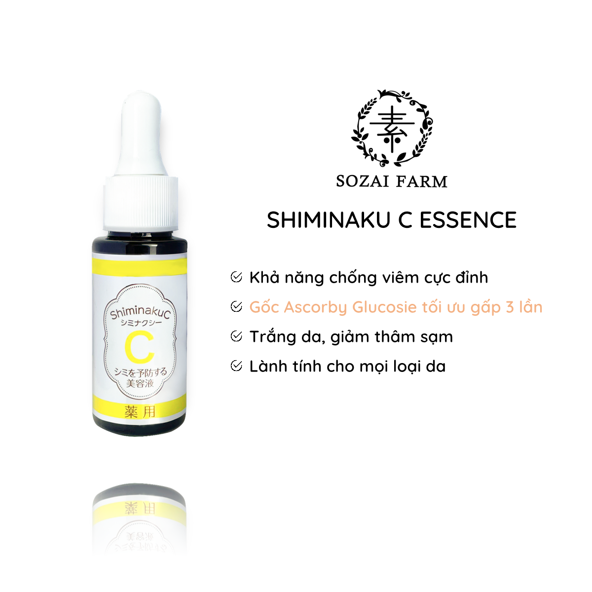 Tinh Chất Dưỡng Da Nhật Bản Sozai Farm Shiminaku C 20ml