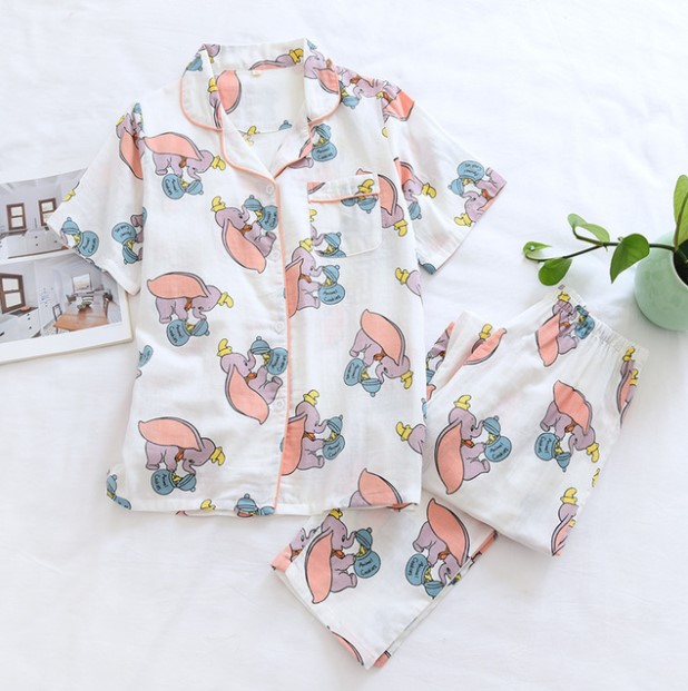 Pijama sau sinh thô đũi, đồ bộ mặc nhà ngắn tay mặc hè cực mát Azuno AZ2992