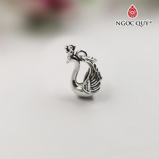 Charm bạc treo thiên nga đội vương miện - Ngọc Quý Gemstones