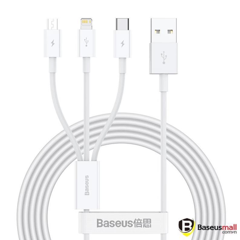 Baseus -BaseusMall VN Cáp sạc 3 đầu Baseus Superior Series 3 in 1 (Hàng chính hãng