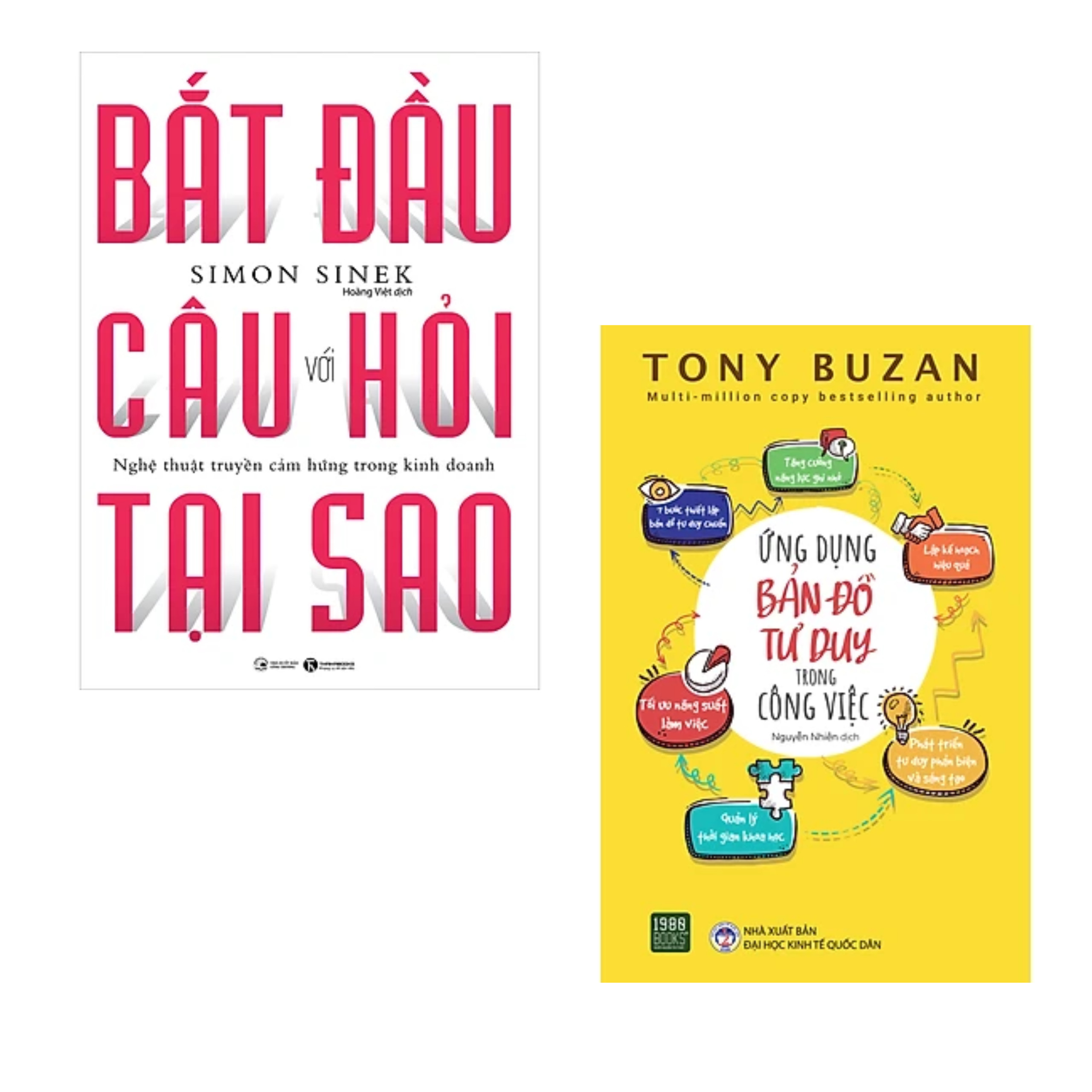 Combo 2 cuốn Sách Kĩ Năng Làm Vệc : Ứng Dụng Bản Đồ Tư Duy Trong Công Việc + Bắt Đầu Với Câu Hỏi Tại Sao