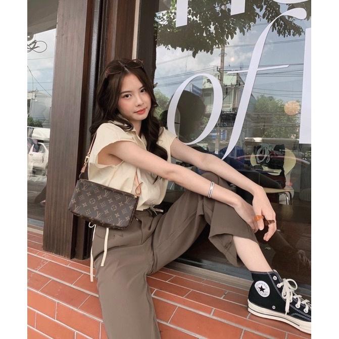 SET ÁO SƠ MI CROPTOP KÈM QUẦN ỐNG RỘNG