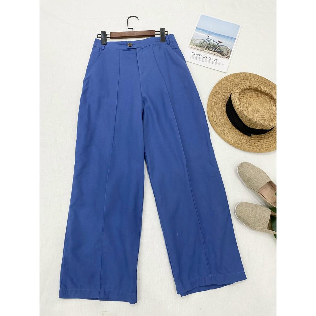 Quần LINEN dáng suông, ống rộng