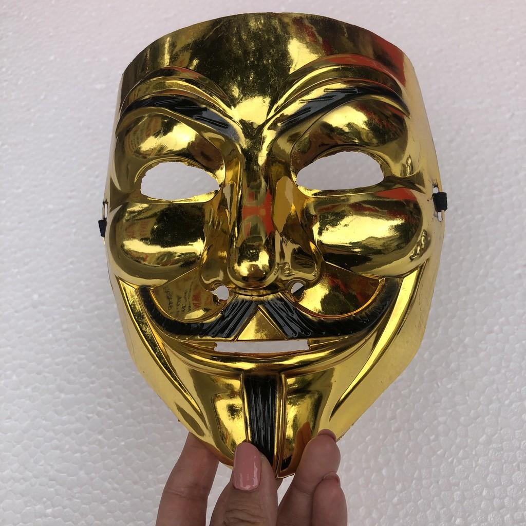 Mặt nạ Hacker mặt nạ Anonymous hàng đẹp loại 1 vàng - bạc hóa trang Trung thu ,Halloween