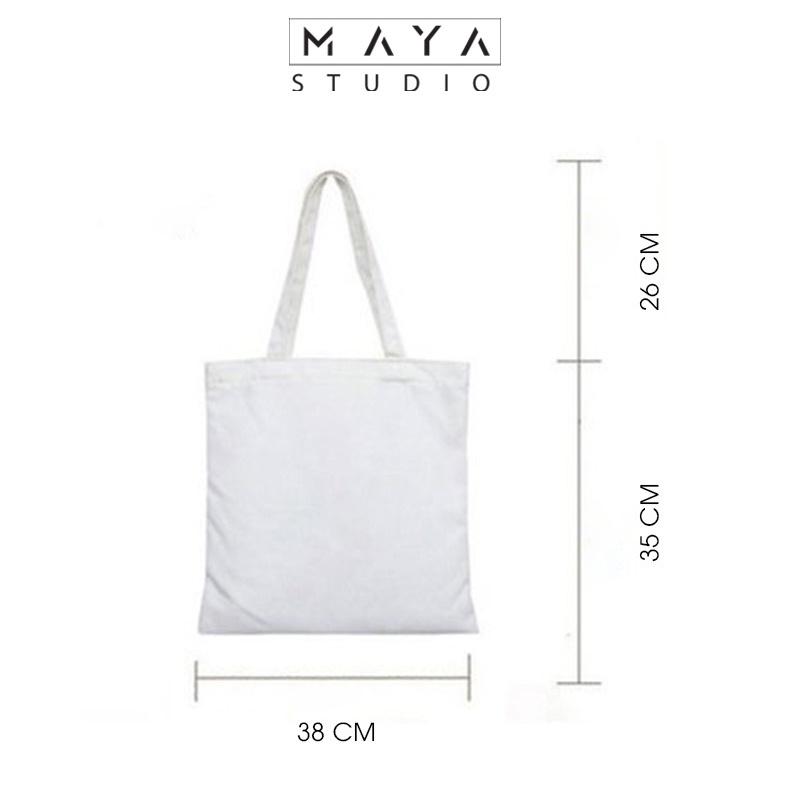 Túi Tote VUÔNG MAYA vải Canvas uzzang SPACE phong cách trẻ trung hiện đại phù hợp mọi lứa tuổi