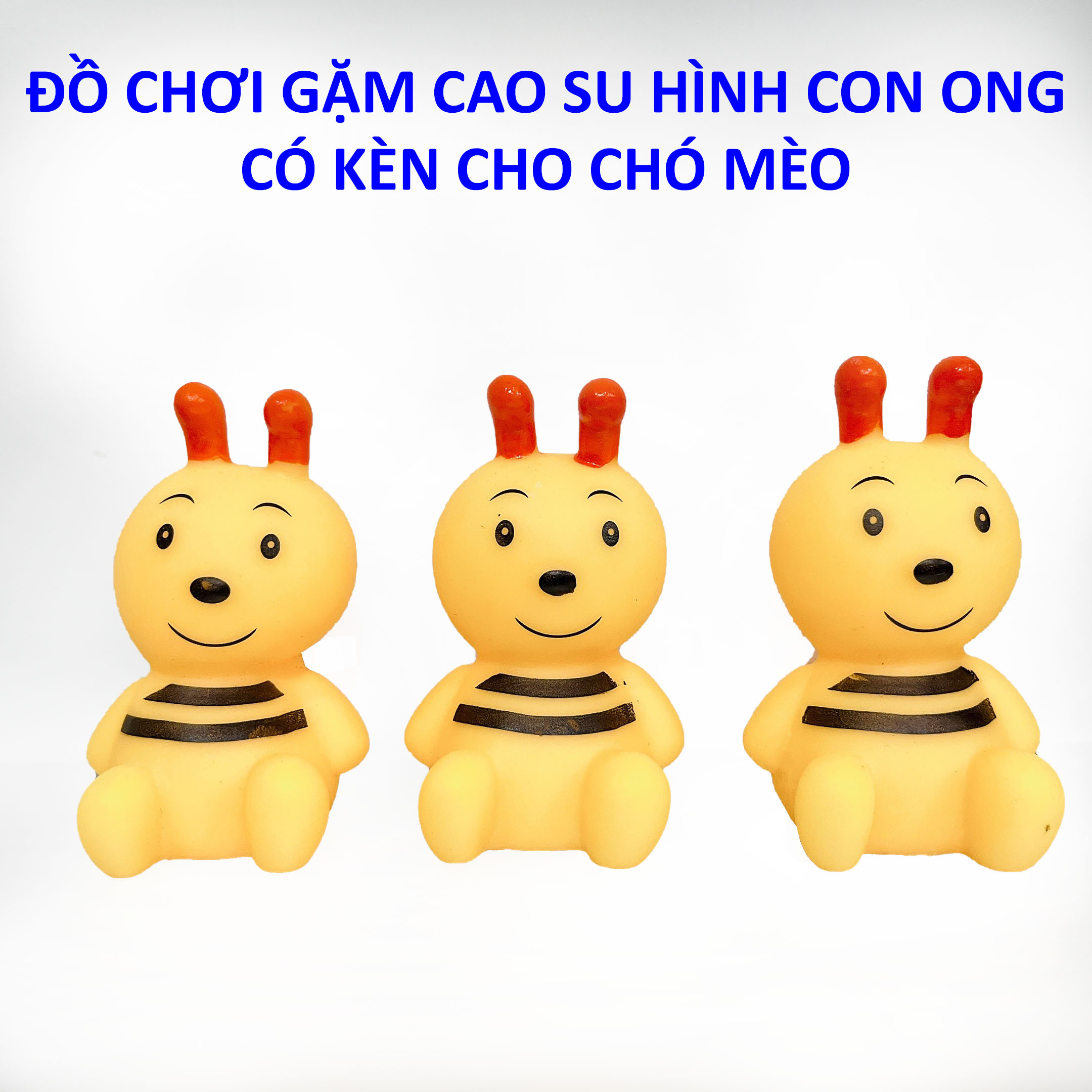 Đồ Chơi Gặm Cao Su Hình Con Ong Có Kèn Cho Chó Mèo