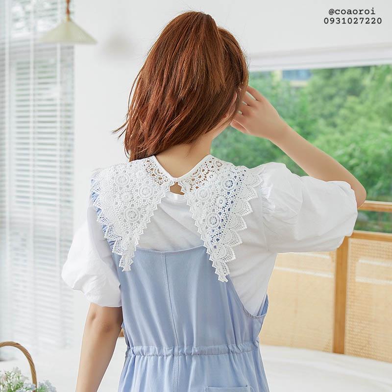 Cổ ren tháo rời xinh xắn cho nữ phối ngoài áo, đầm không cổ phong cách Hàn Quốc - Mã CT11