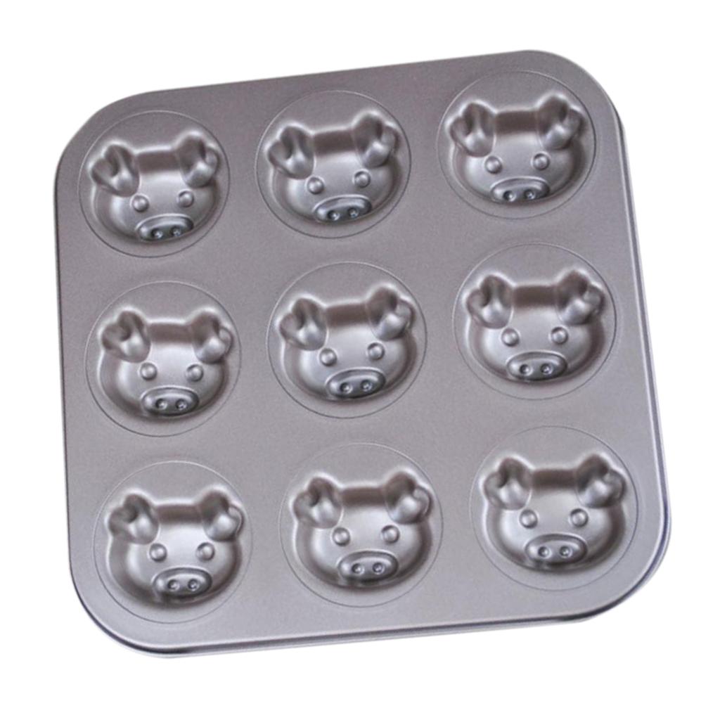 Mold Cake Pan Cupcake Cake Muffin Bakeware for Oven Baking 9 Holes-Rabbits