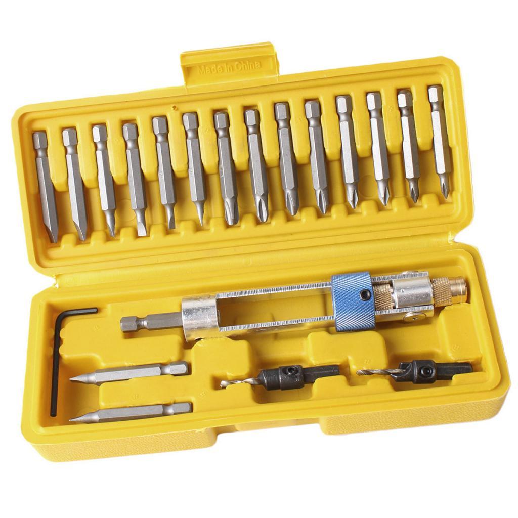 20pcs Multi Screwdriver Set  Drill Driver Countersink Bits & Wrench
