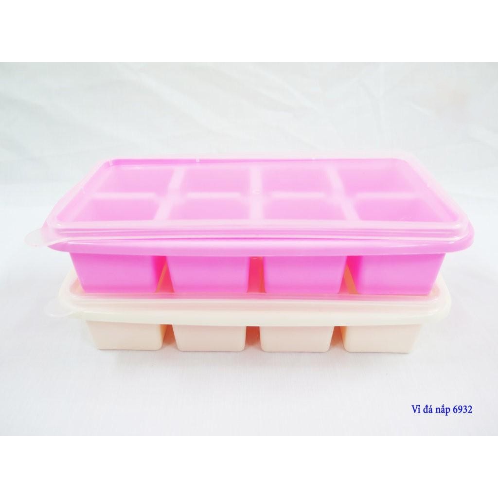 Combo 3 khay đá có nắp loại 8 viên (vỉ đá)