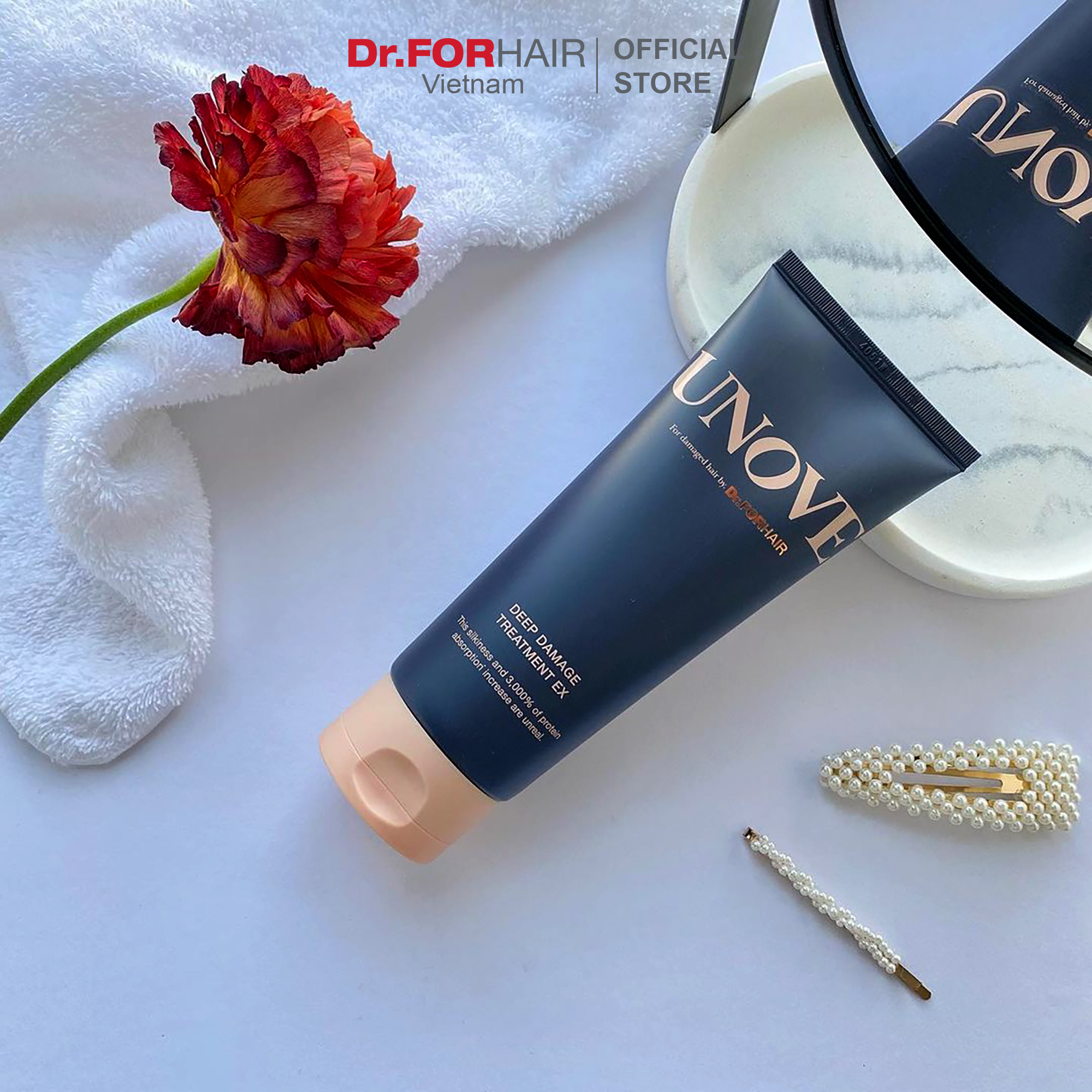 Dầu xả phục hồi nuôi dưỡng chăm sóc tóc khô và hư tổn nặng Dr.FORHAIR UNOVE Deep Damage Treatment Ex