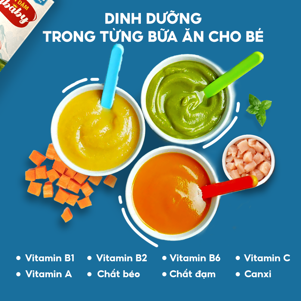 Bột Ăn Dặm Humababy Vị Thịt Gà Rau Củ - Hộp 10 Gói x 25g