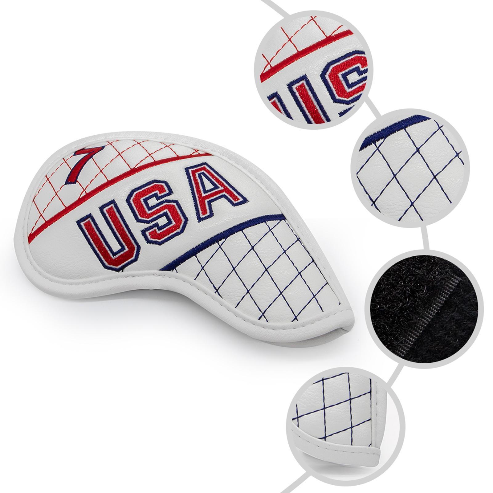 9x Premium Golf Head Iron Cover Set W/ Number Case 5,6,7,8,9,P,A,S,G for Irons All Brands