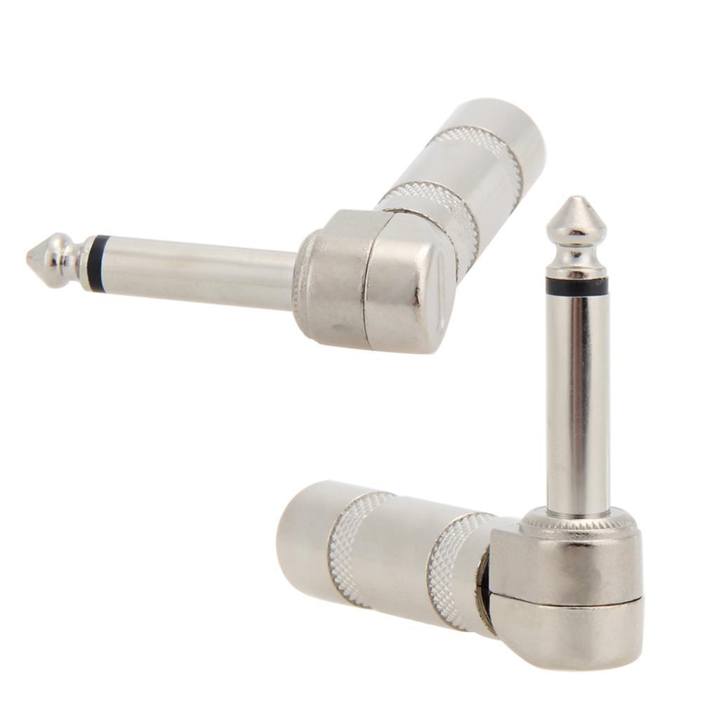 2 Pcs .6.35mm 1/4 '' Phone Jack Plug, Audio Adapter For Guitar Bass