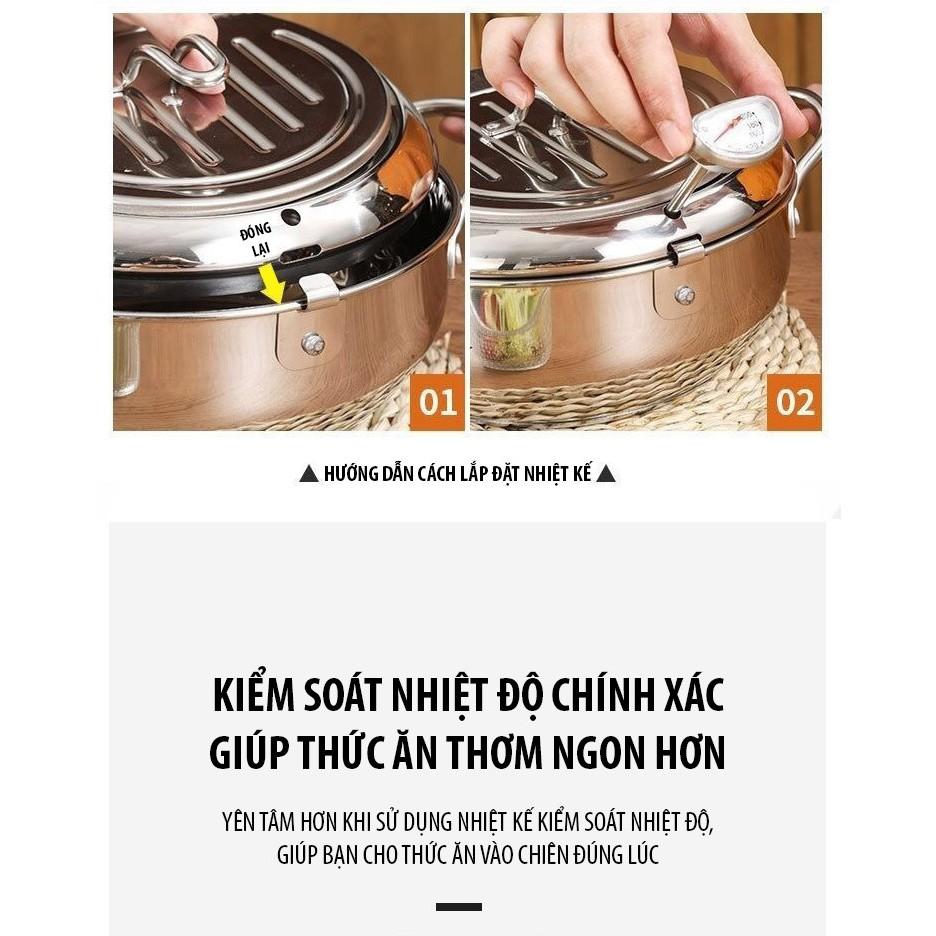 Nồi Chiên Rán Mini Kèm Nhiệt Kế - Home and Garden