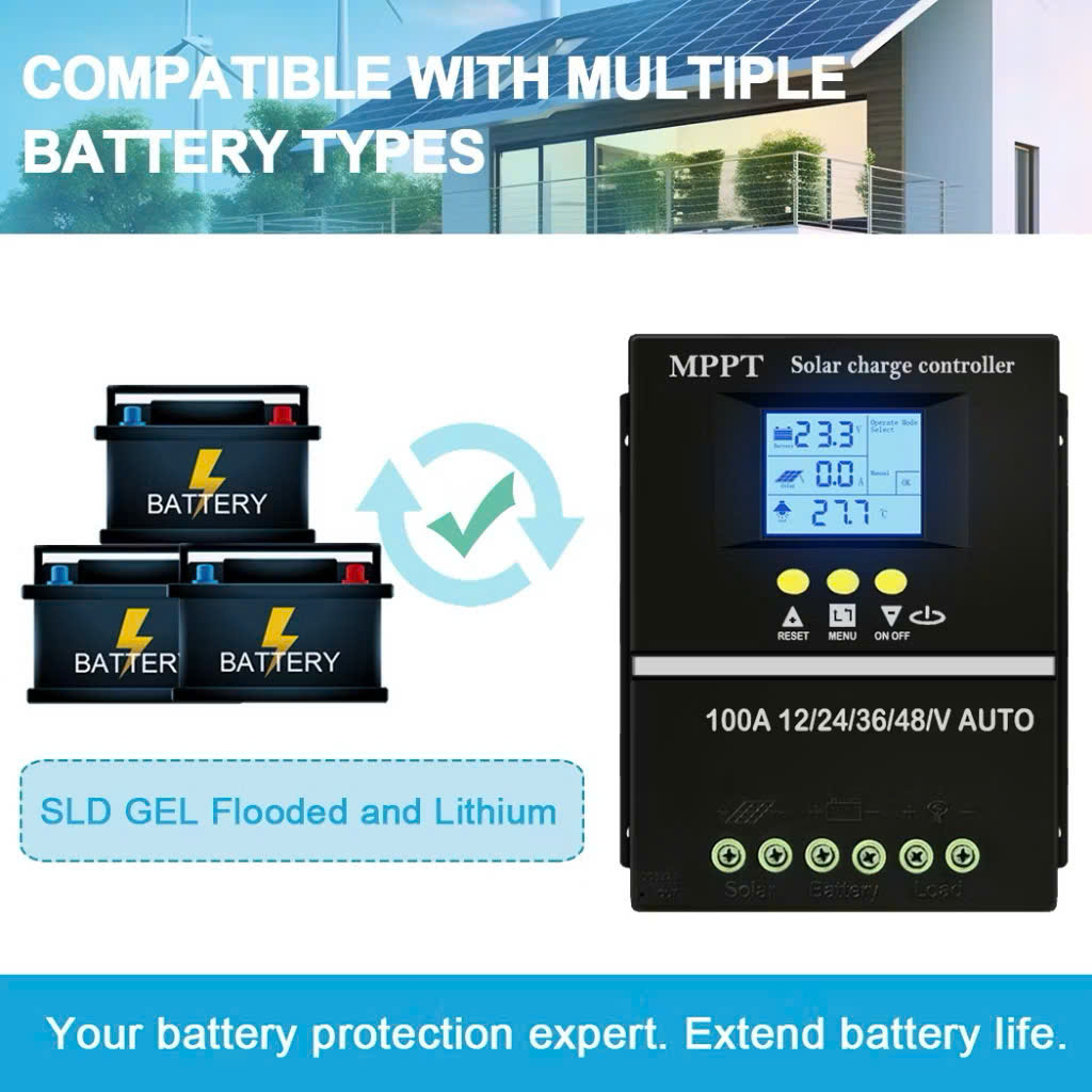 Bộ Điều Khiển Sạjc MPPT 80A Năng Lượng Mặt Trời – Mẫu Mới Thông Minh, Sạc Ổn Định, Tiết Kiệm Điện , đèn trang trí