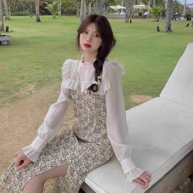 váy cho con ti bèo ngực xẻ chân