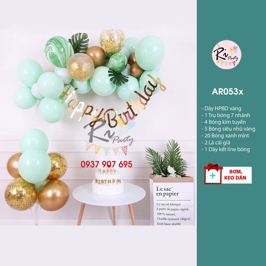 Bóng Trang Trí Sinh Nhật đơn giản,tinh tế , Hồng, Xanh mint, Vàng, Xanh dương.