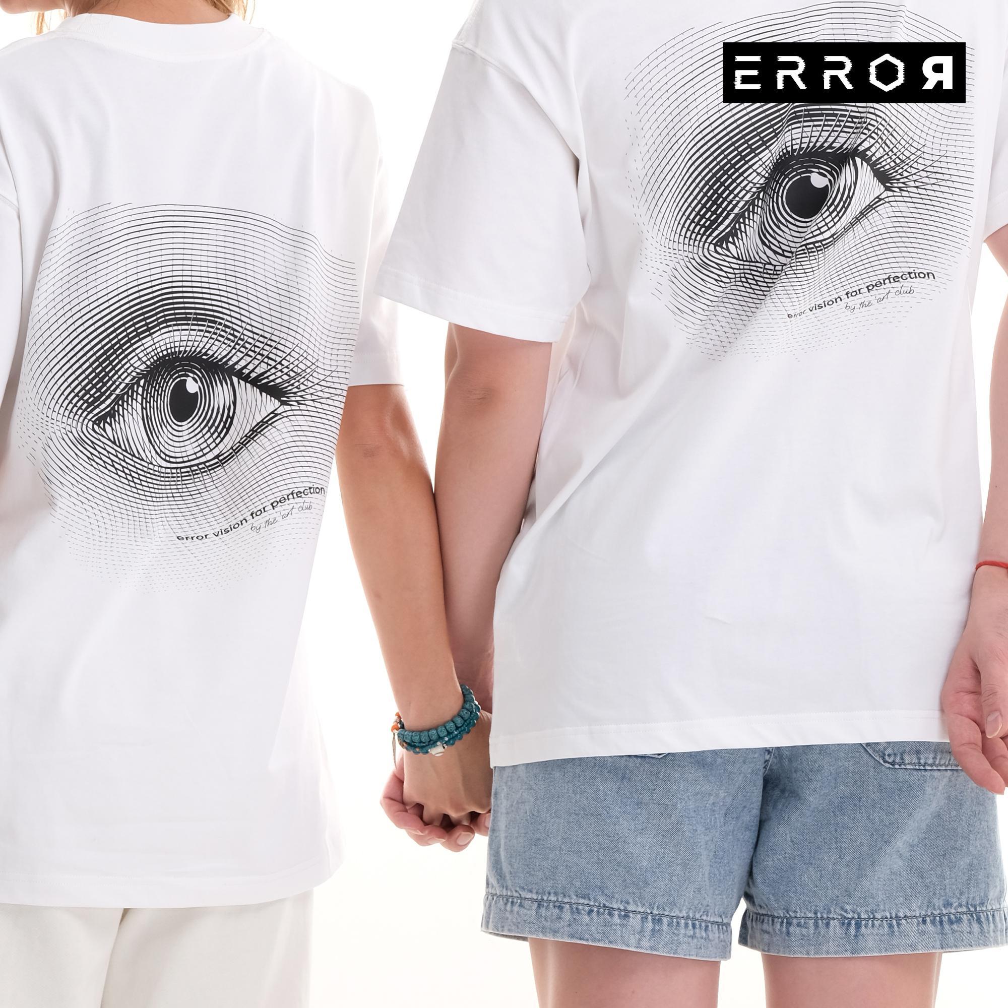 Áo Phông Oversize Nam Nữ Cặp Đôi Error Vision Local Brand Error Cotton Basic Màu Trắng Vải Mát Không Co Rút Sau Giặt