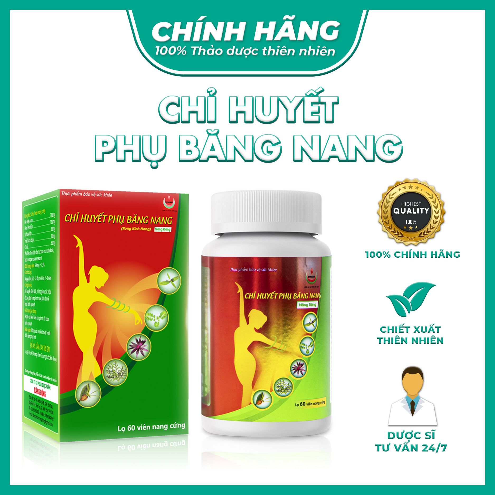 Chỉ Huyết Phụ Băng Nang - Năng Động - Giảm đau bụng kinh, rong kinh