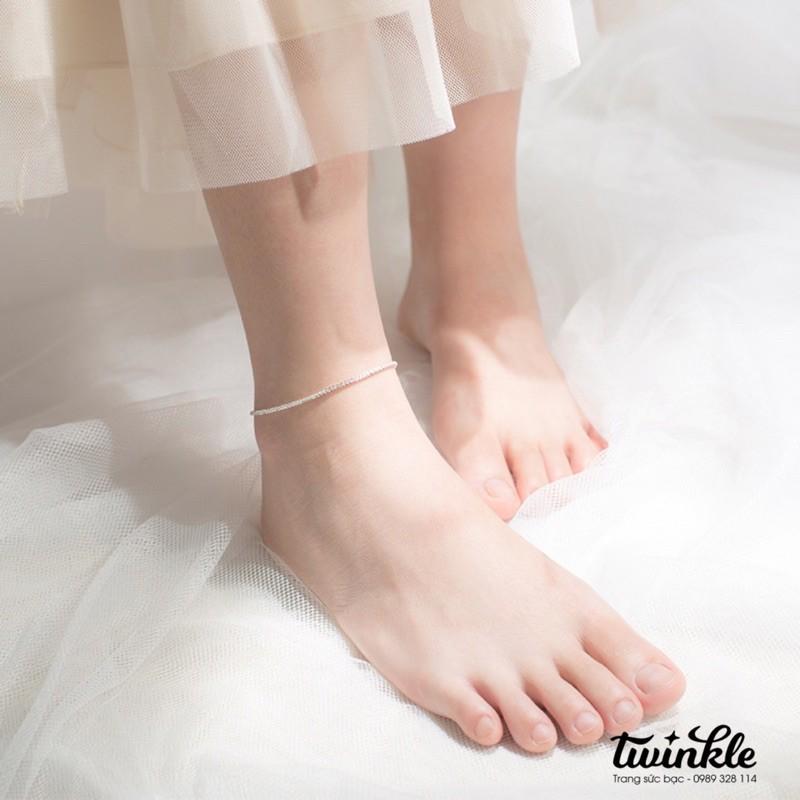 Lắc chân bạc 925 CAO CẤP dạng xù lấp lánh bắt sáng đơn giản dễ phối dành cho nữ - Twinkle Silver