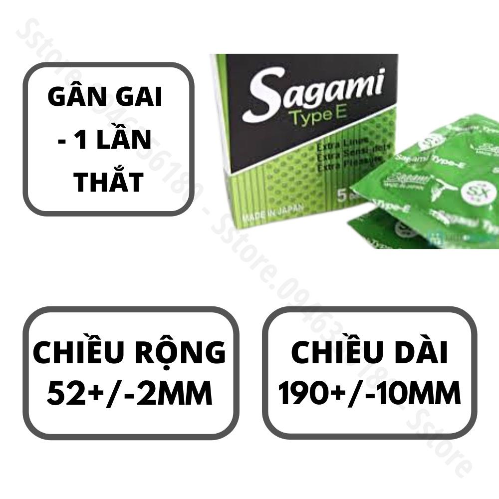 Bao Cao Su Sagami Type E - BCS Gân Bi Tăng Khoái Cảm - Kéo Dài Thời Gian - Hộp 5 Chiếc