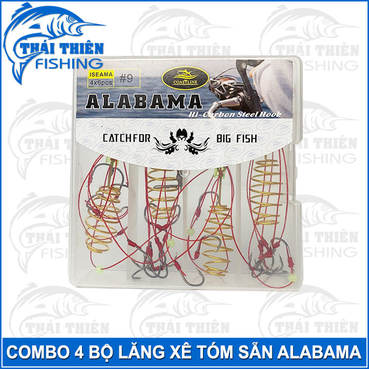 Combo 4 Bộ Lăng Xê Alabama Lưỡi Bén Dây Siêu Bền Dùng Câu Sông Hồ Dịch Vụ Cá Chép, Trắm, Rô Phi