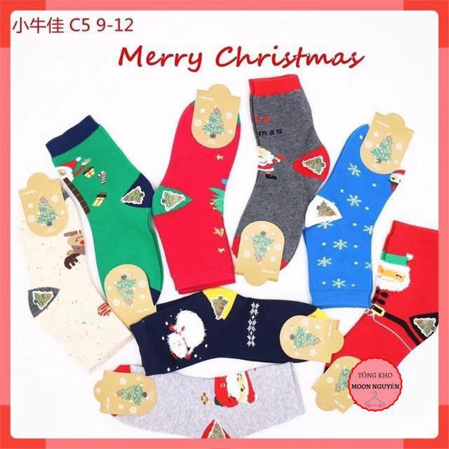 Tất noel cổ cao cho bé - Set 10 vớ tất sắc màu NOEL size 1 - 12 tuổi