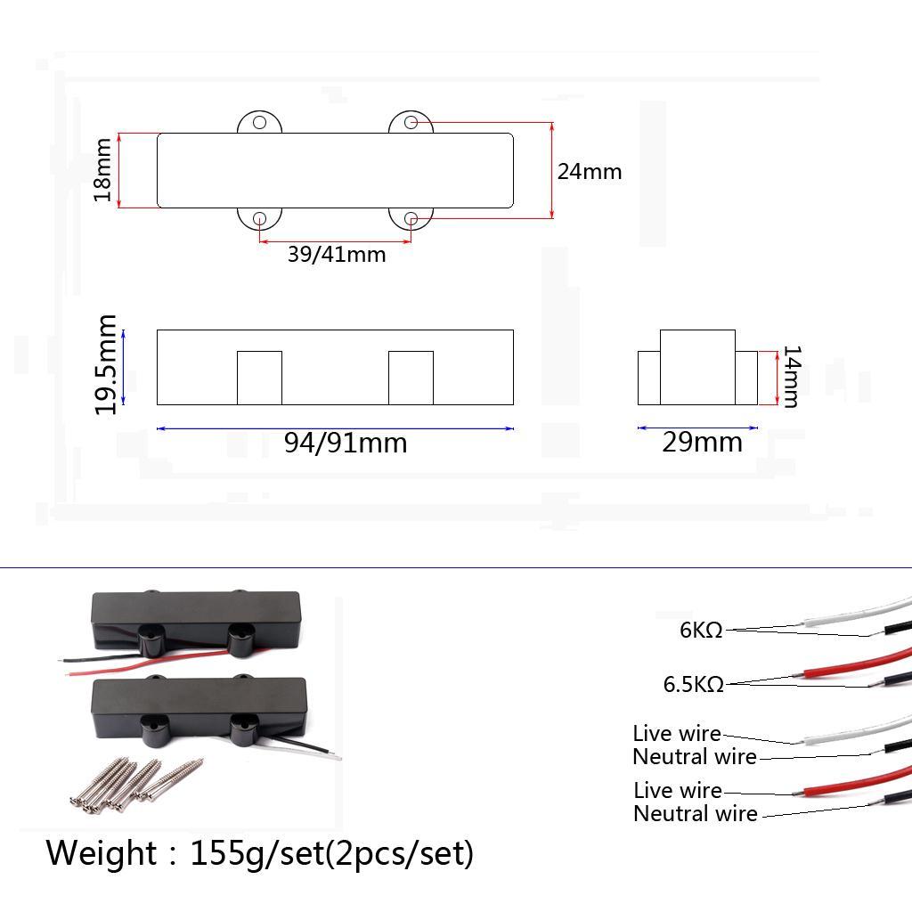 For JB Bass Bridge Pickup Sets for Bass Electric Guitar Accessories