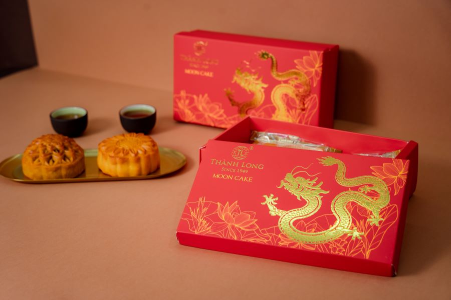 Hộp bánh trung thu 2 bánh 2 trứng 270g - Combo A - Thành Long (540g)