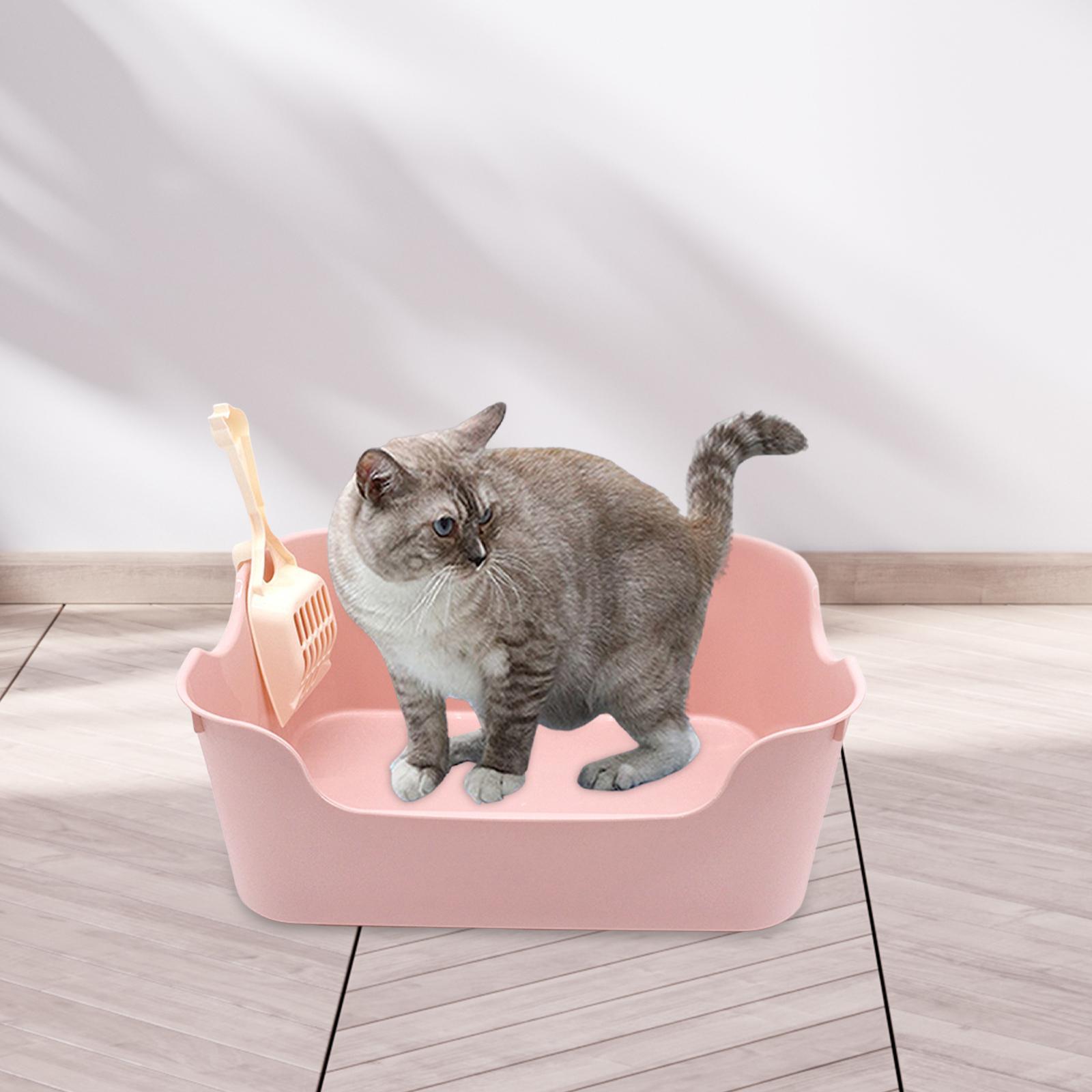 Cat Litter Box for Rabbit with Cat Litter Shovel Splashproof Pet Litter Tray