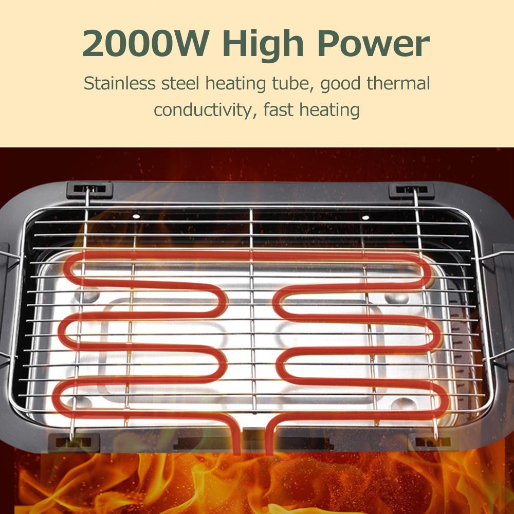 Chảo Nướng Điện Ngoài Trời Bbq Thép Không Gỉ Gia Dụng Đa Chức Năng 2000W Công Suất Cao 50-350 ℃