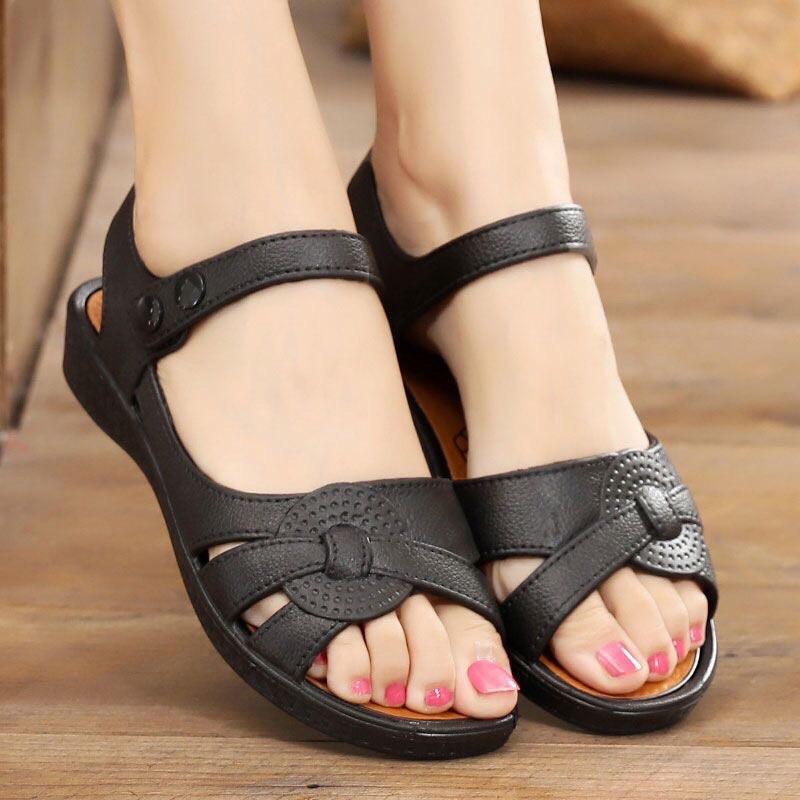 Sandal nữ quai bấm cúc chống nước tuyệt đối, dép quai hậu nữ