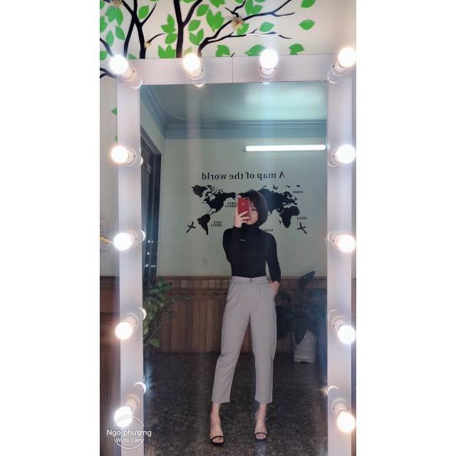 Quần baggy vải đũi Nhật cạp cúc lưng chun Quảng Châu