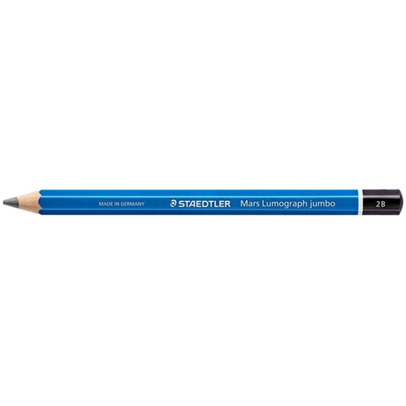 Bút Chì Gỗ 2B Thân To Staedtler Mars Lumograph Jumbo 100J-2B - Thân Xanh