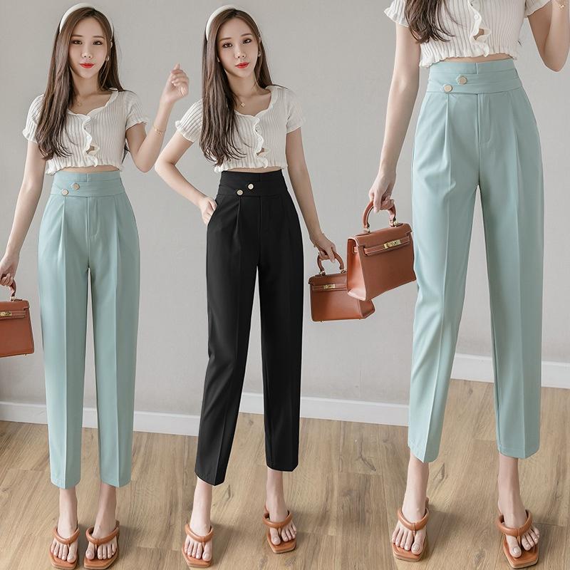 Quần baggy nữ lưng cao công sở đẹp Doloxi khuy chéo vải tuyết mưa Q31