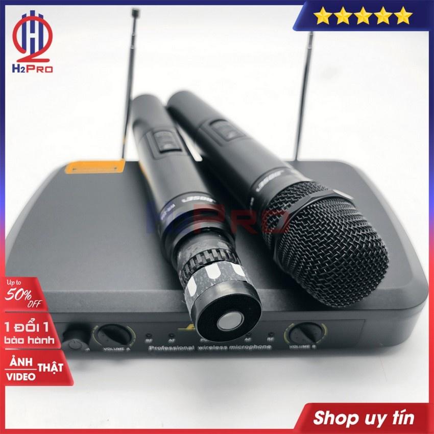 Bộ micro không dây, mic karaoke WR-209 UHF 2022, 2 mic hát karaoke không dây giá rẻ, tặng 2 đôi pin 20K-Shop H2pro