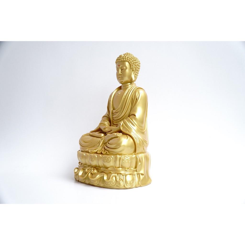 Tượng Phật A Di Đà ngồi nhũ vàng nguyên khối - Cao 30cm