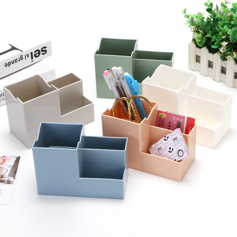 Kệ bút nhiều tầng có giá đỡ điện thoại nhỏ gọn