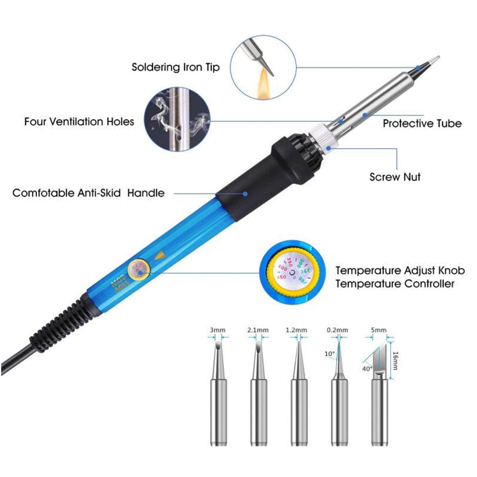 Electric Soldering Iron Gun Tool Kit Welding Desoldering Pump Tool 110V 60W