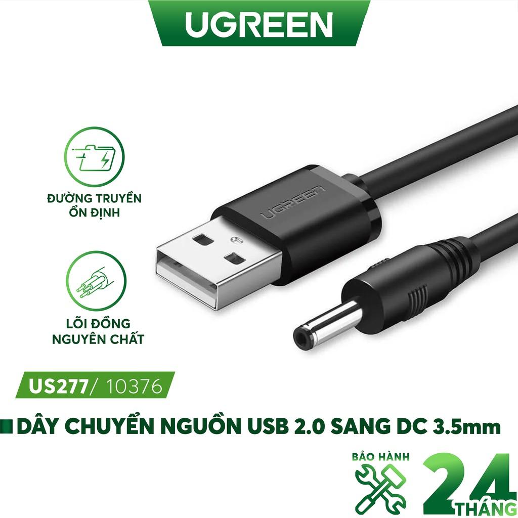 Dây nguồn 1 chiếu USB 2.0 sang DC 3.5mm đầu được dài 1m UGREEN US277 - Hàng Chính Hãng