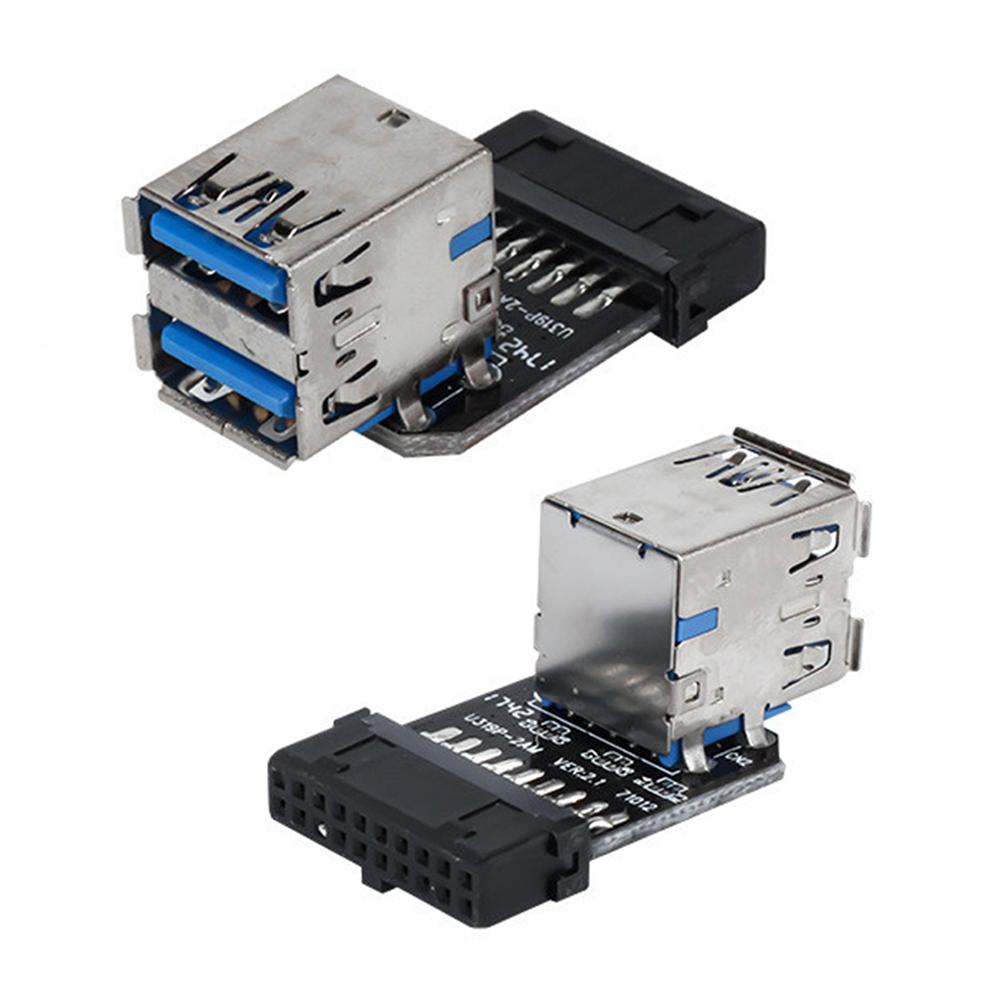 Female Motherboard Adapter USB 3.0 19 20 Pin Socket to Dual USB 3.0 A Splitter Anti-Interference Ability Stability