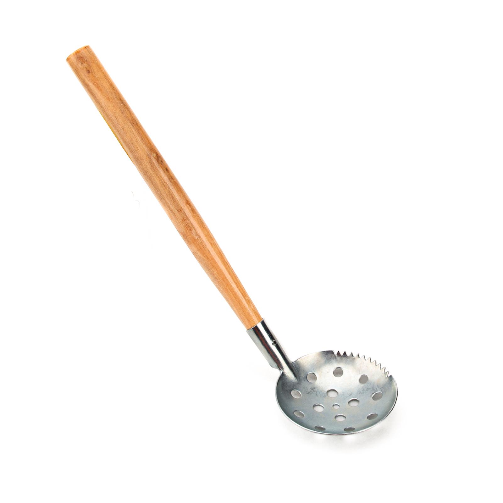 Bộ 2 Cái Muỗng Lọc Câu Cá Với Tay Cầm Bằng Gỗ