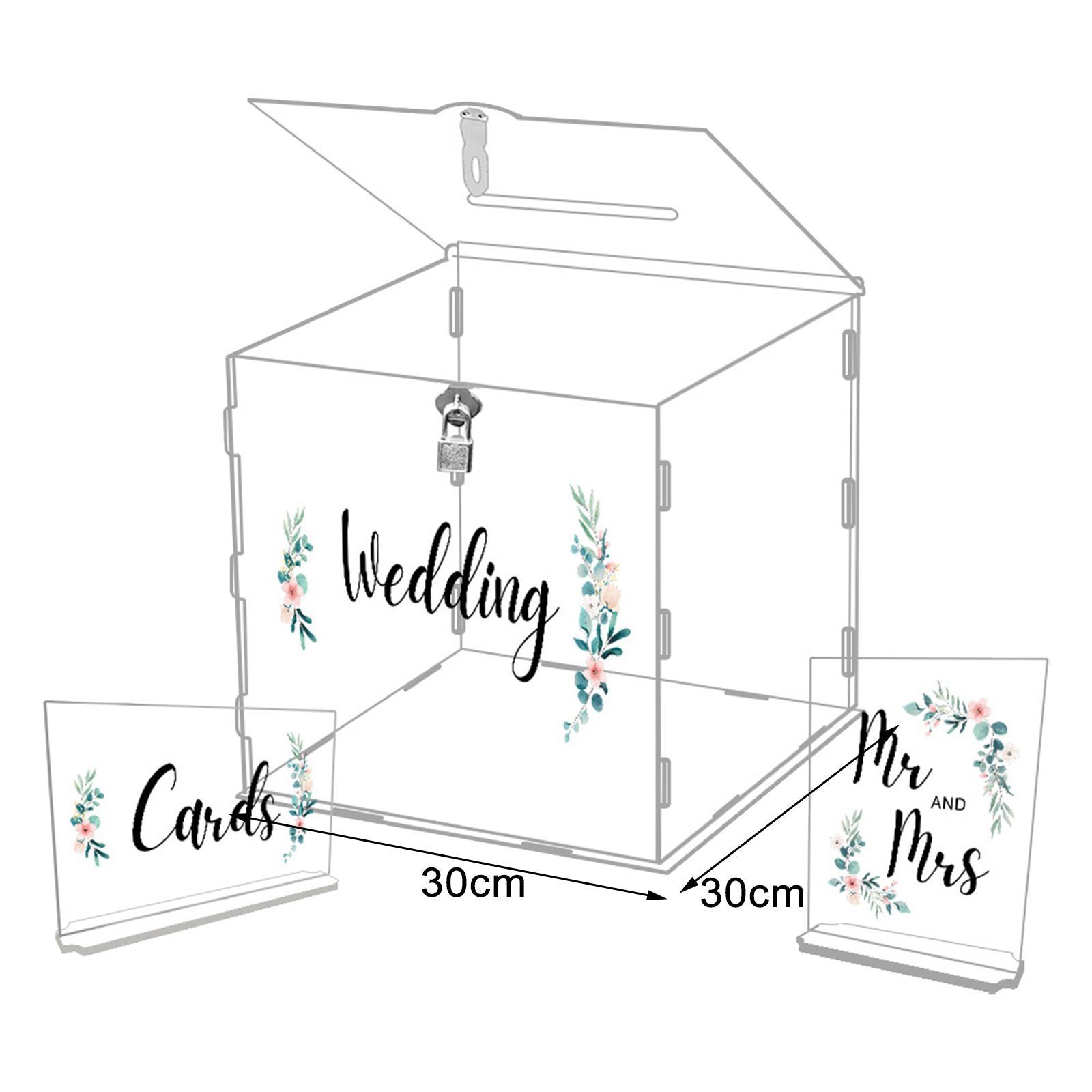 Acrylic wedding cards Box Decorative post Gift Box Holder for Jewelry Ceremony