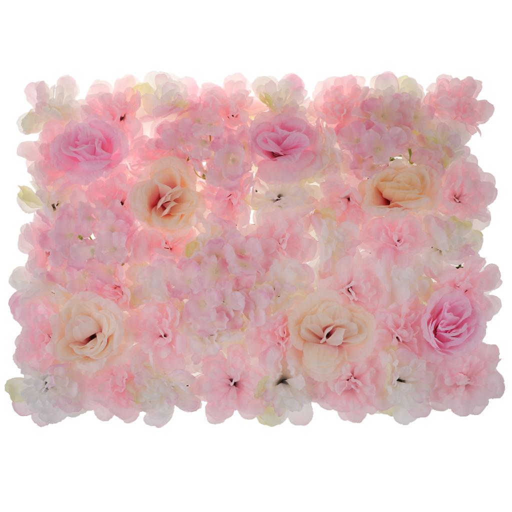 Artificial Silk Flower Wall Panel Home Shop DIY Hanging Wedding Venue Decor