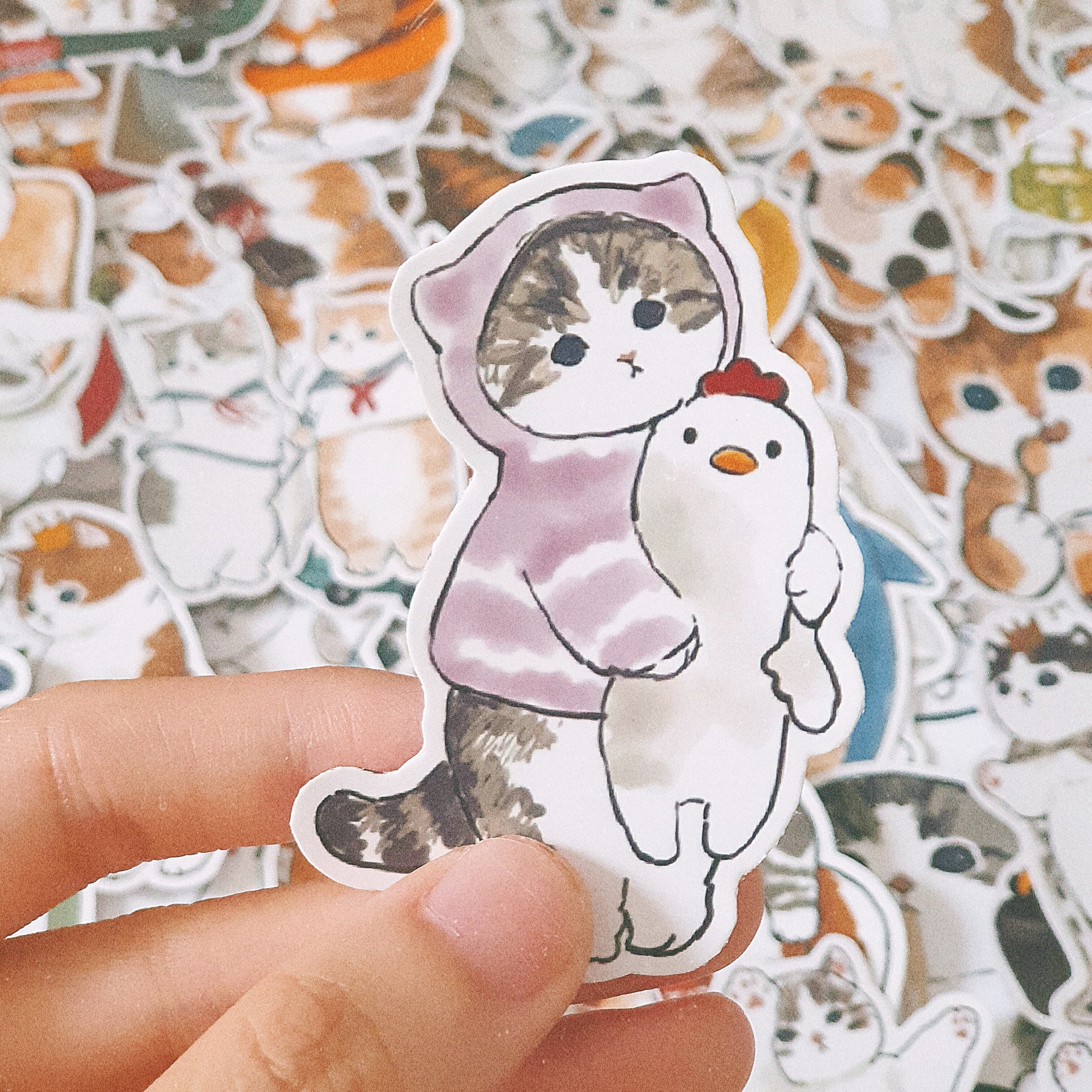 Sticker chủ đề thú cưng mèo cute dễ thương