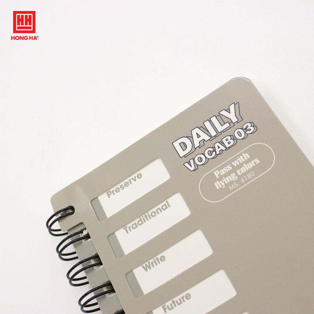 Sổ tay lò xo ghi chép học từ vựng Daily Vocab 03 Hồng Hà 200 trang - 4180